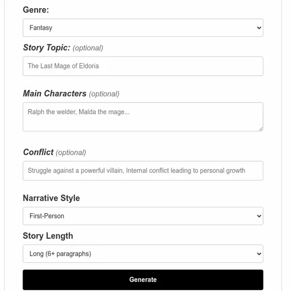 Free AI Story Generator-превью