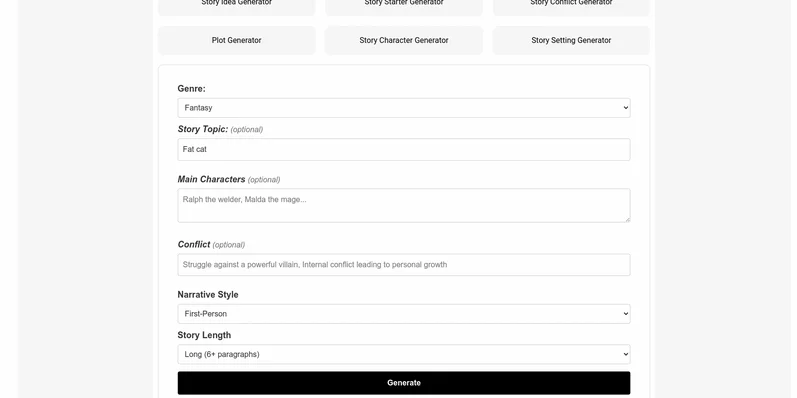 Free AI Story Generator-превью