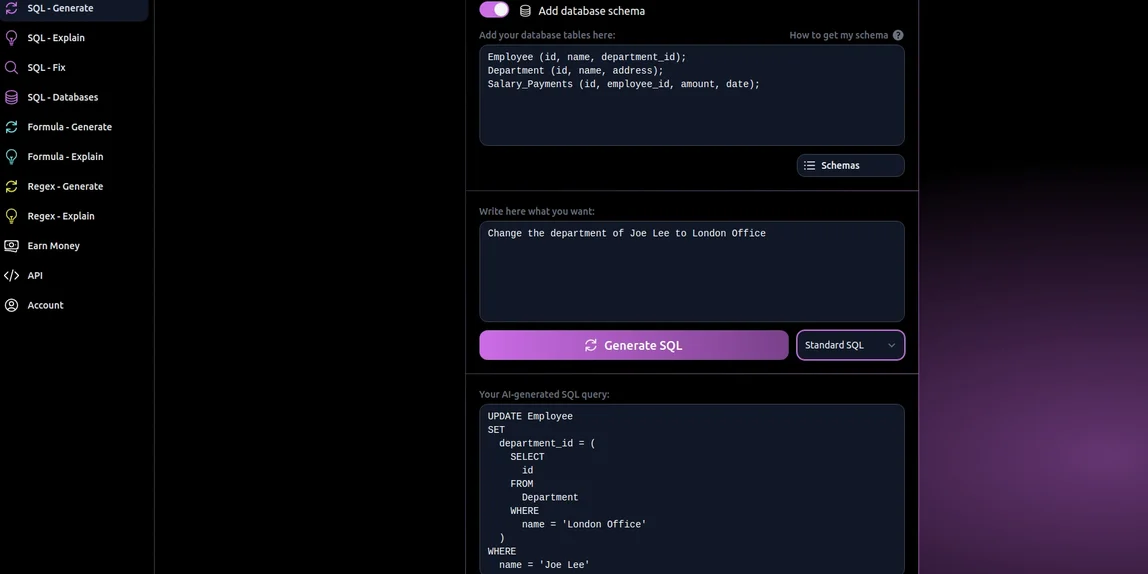 TEXT2SQL AI-превью