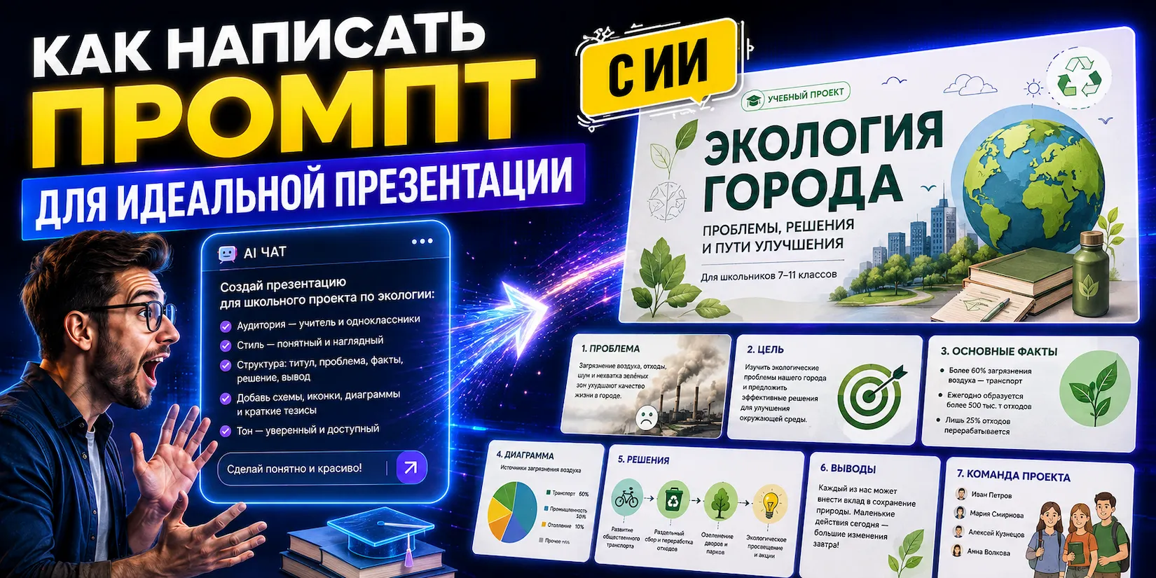 Иллюстрация к статье о написании промпта для презентации