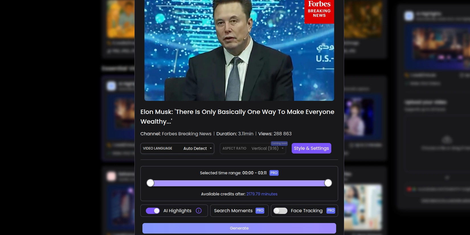 Настройка параметров шортов в нейросети Spikes Studio