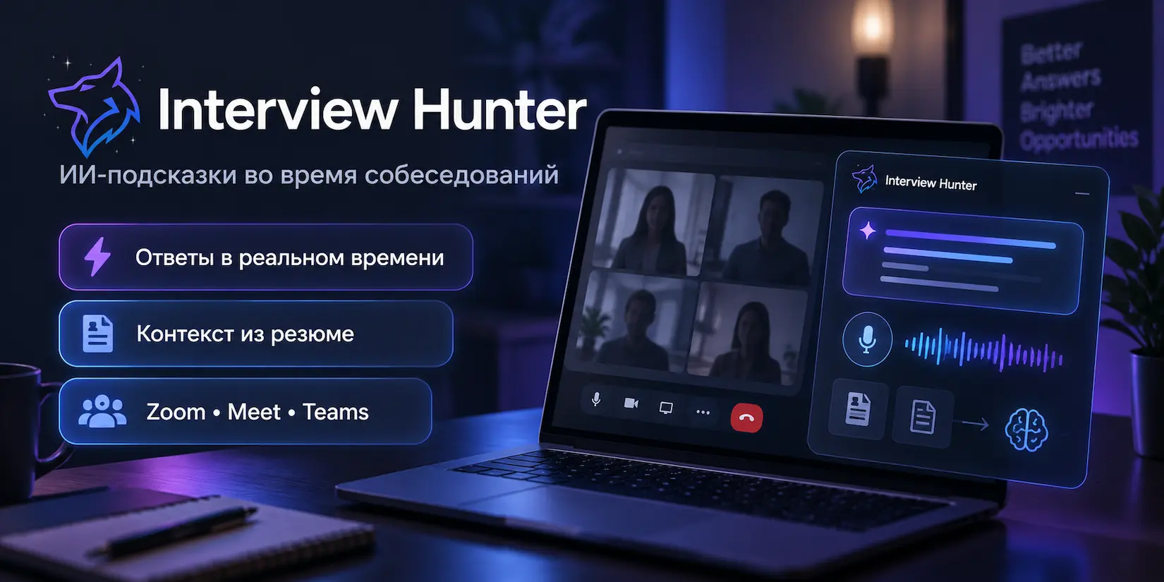 Скриншот ИИ-сервиса Interview Hunter