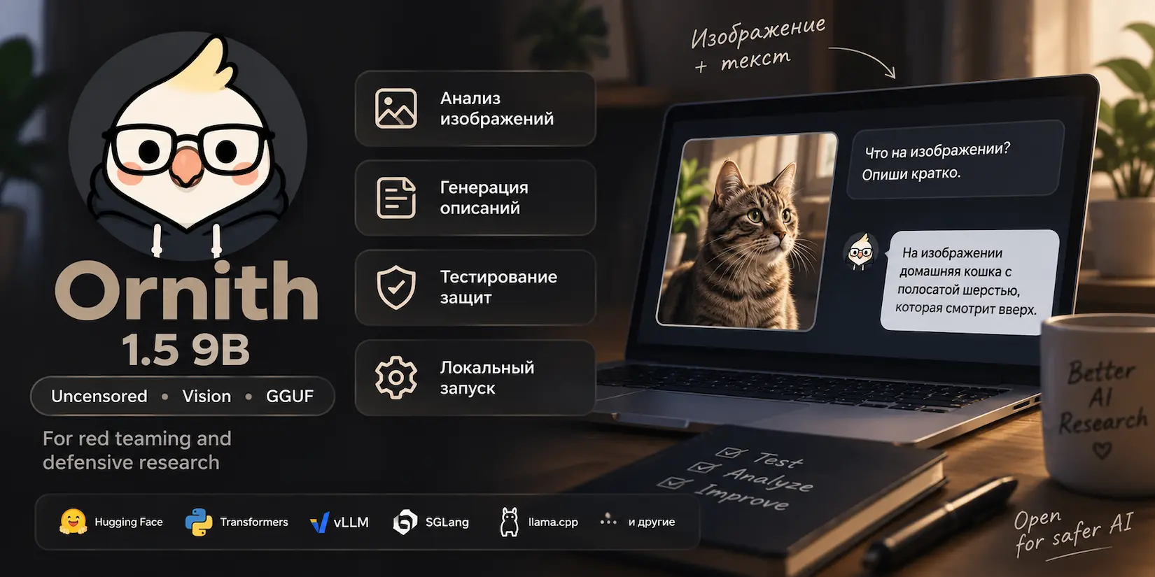 Скриншот ИИ-сервиса Ornith-1.5-9B-uncensored-GGUF