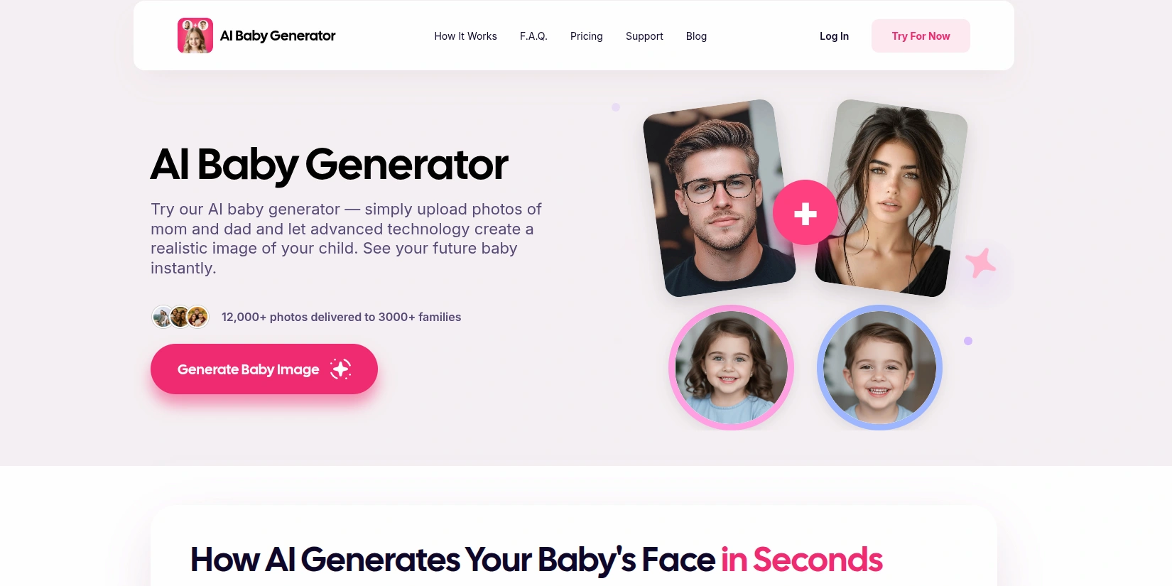 Скриншот ИИ-сервиса AI Baby Generator