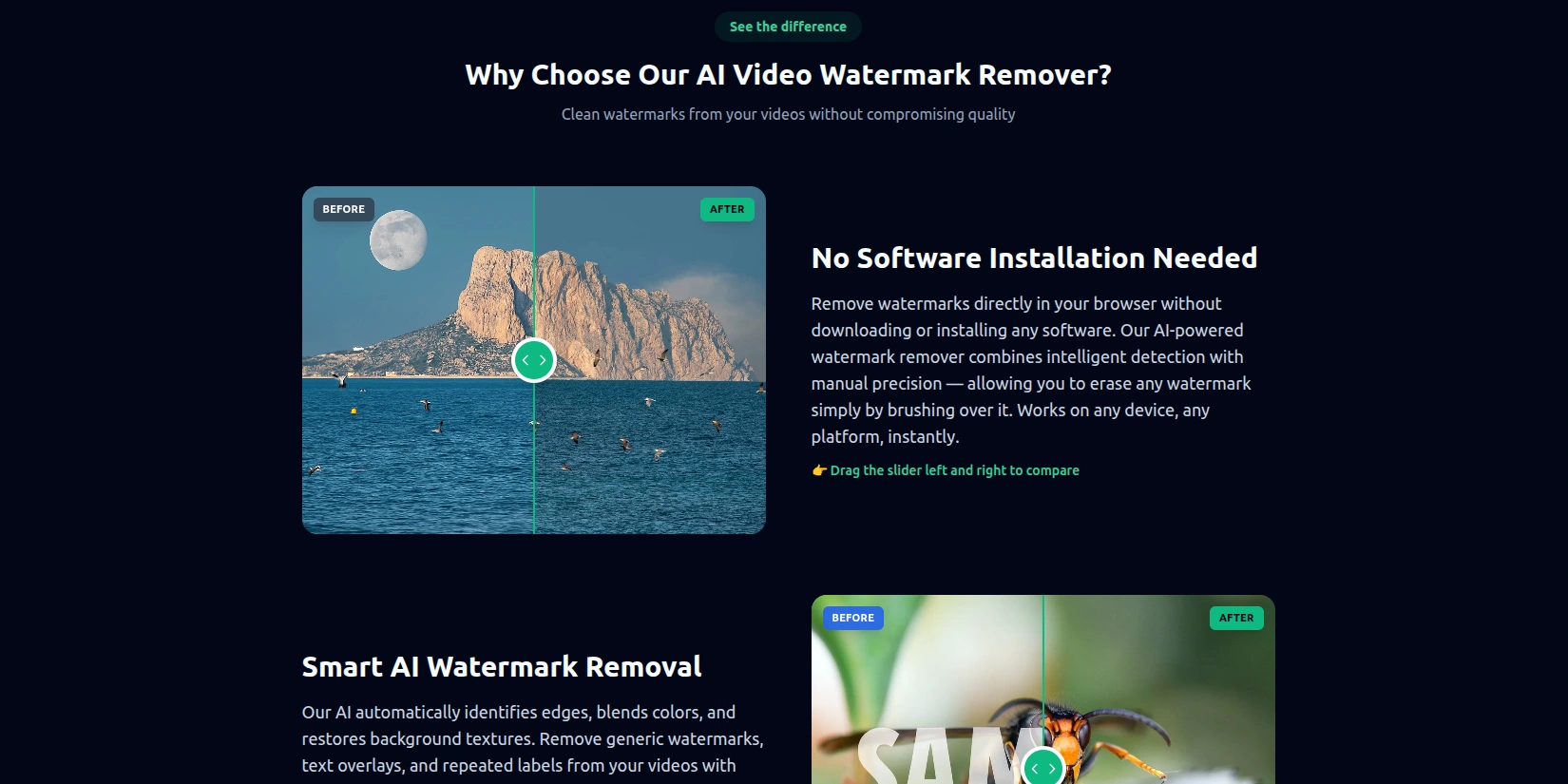 Скриншот ИИ-сервиса Clean Video AI