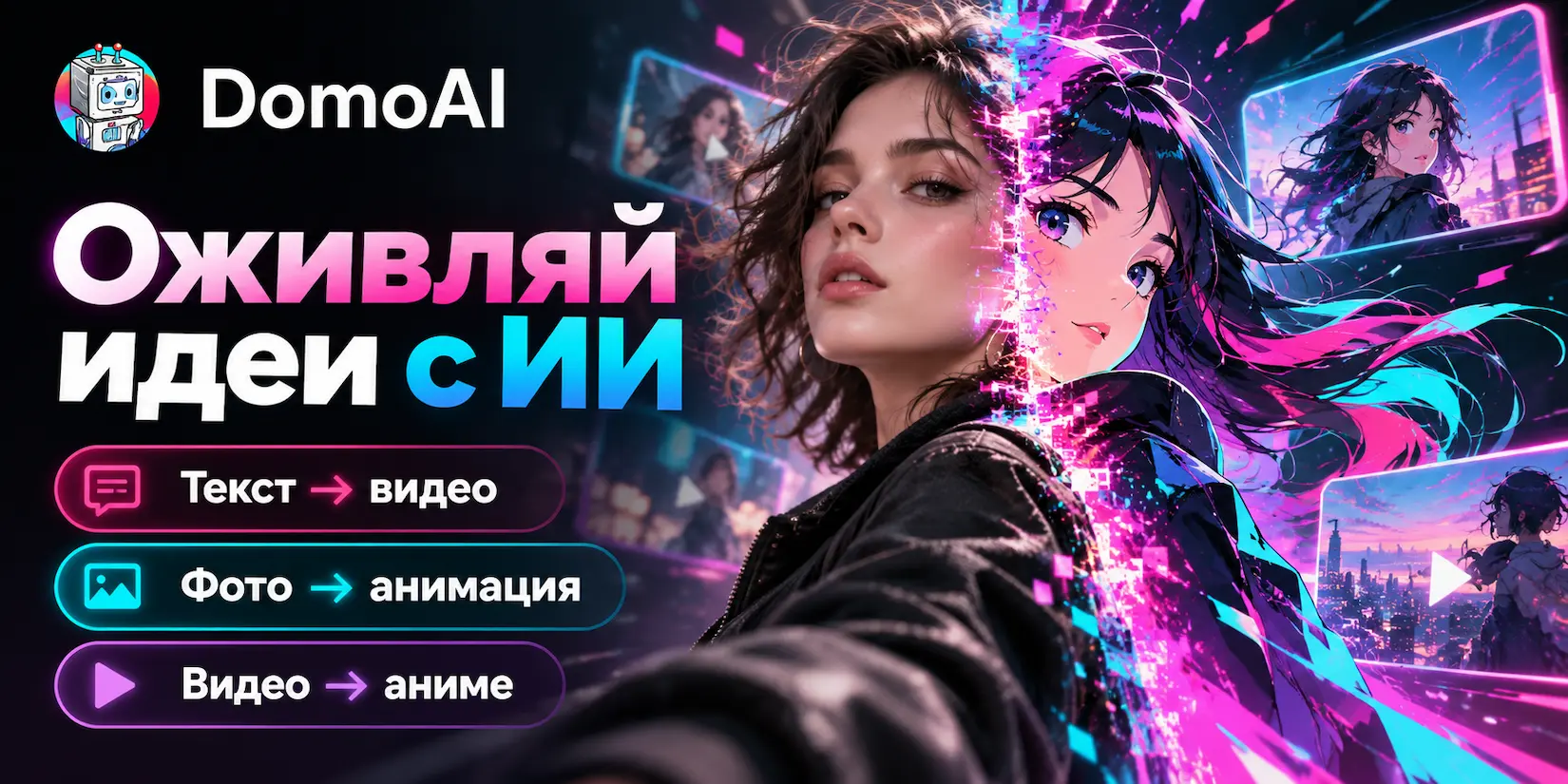 Скриншот ИИ-сервиса DomoAI