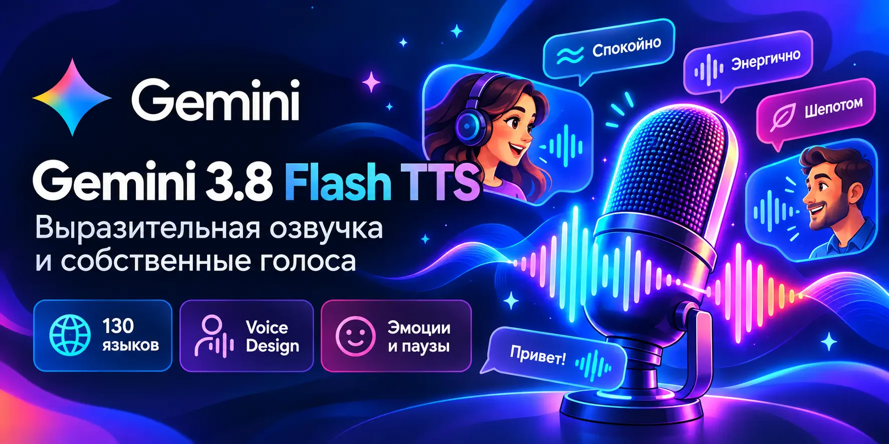 Скриншот ИИ-сервиса Gemini 3.8 Flash TTS