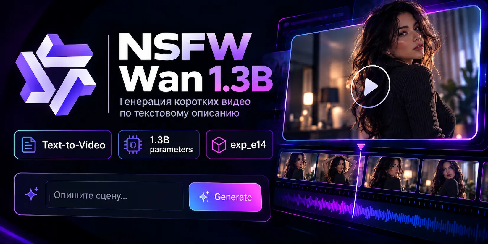 Скриншот ИИ-сервиса NSFW_Wan_1.3b