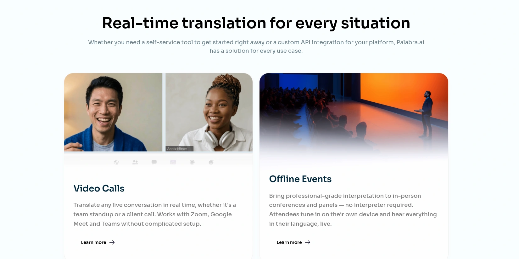 Скриншот ИИ-сервиса Palabra.ai