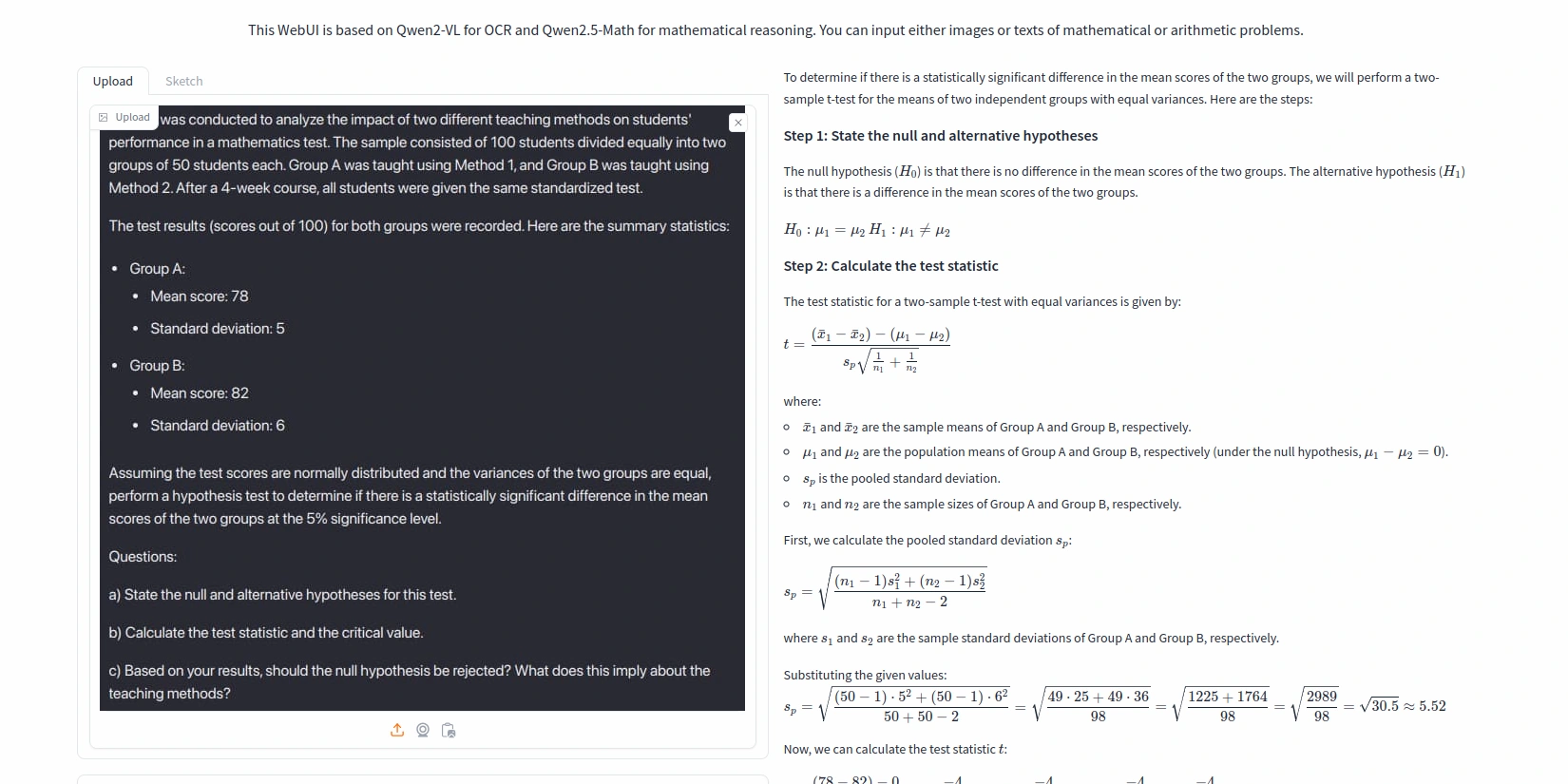 Нейросеть-Qwen2.5 Math. Пример-работы