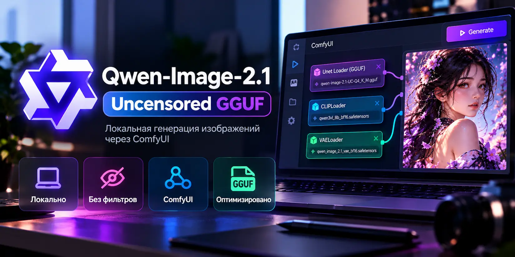 Скриншот ИИ-сервиса Qwen-Image-2.1-Uncensored-GGUF