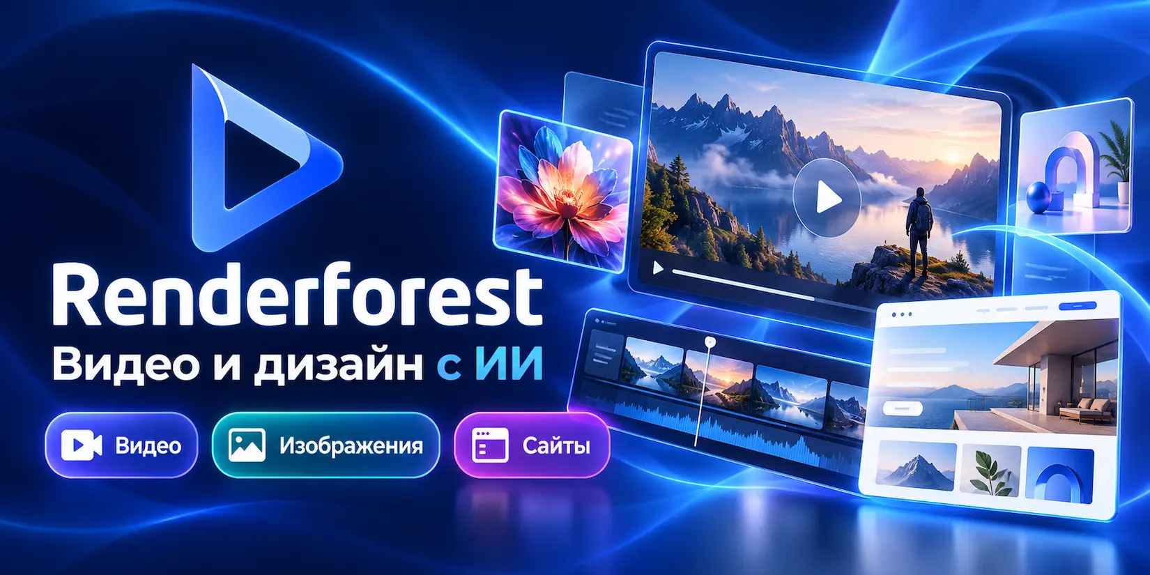 Скриншот ИИ-сервиса Renderforest