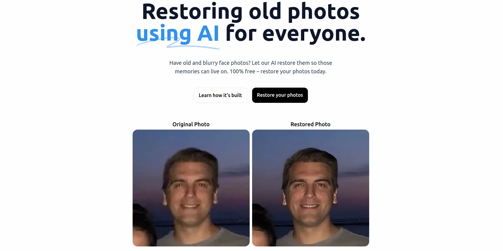 Нейросеть-Face Photo Restorer. Пример-работы