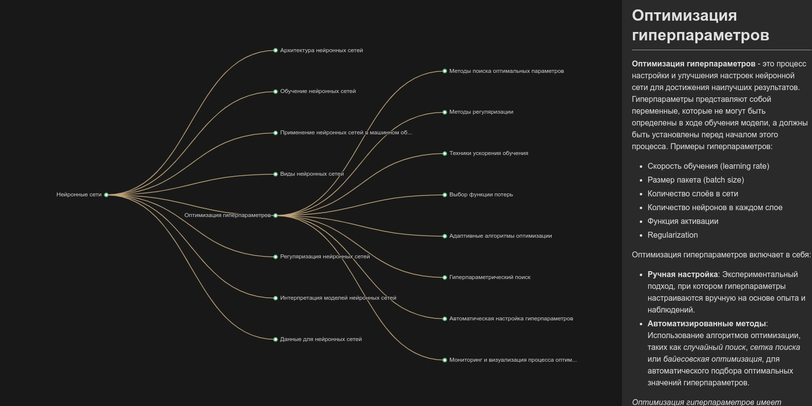 Нейросеть-Tree of Knowledge. Пример-работы