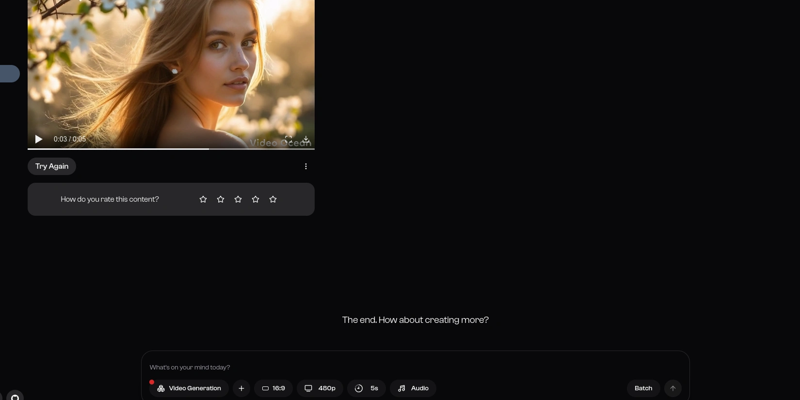 Нейросеть Video Ocean AI. Пример работы