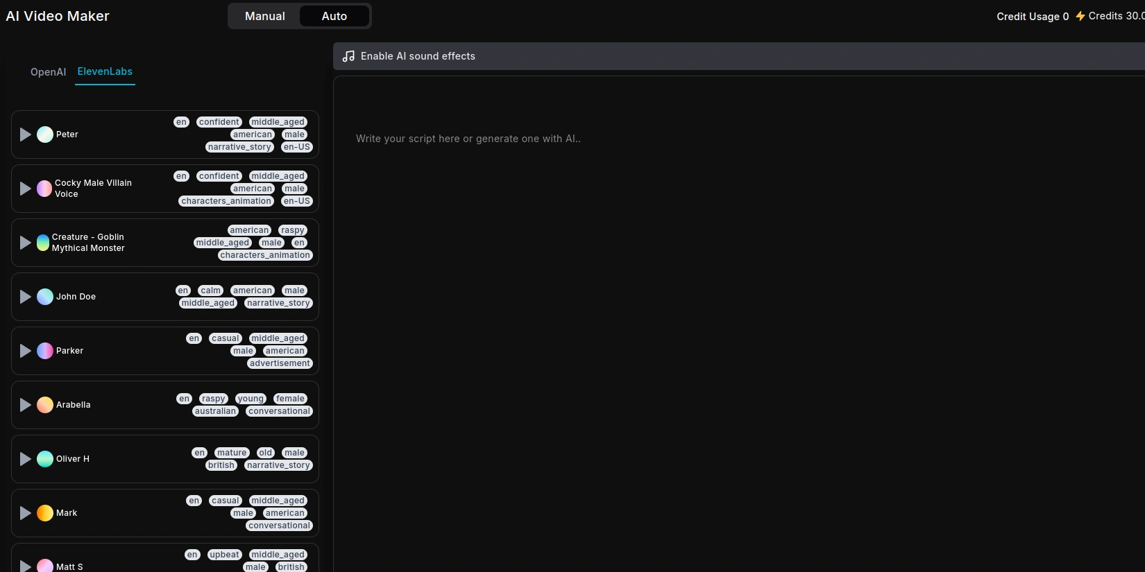 Генерация голосов в Bytecap AI
