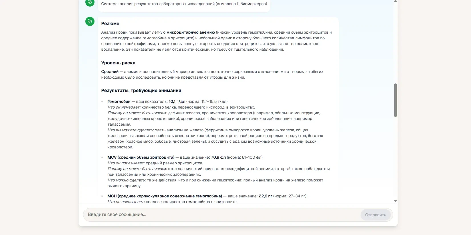 анализ крови
