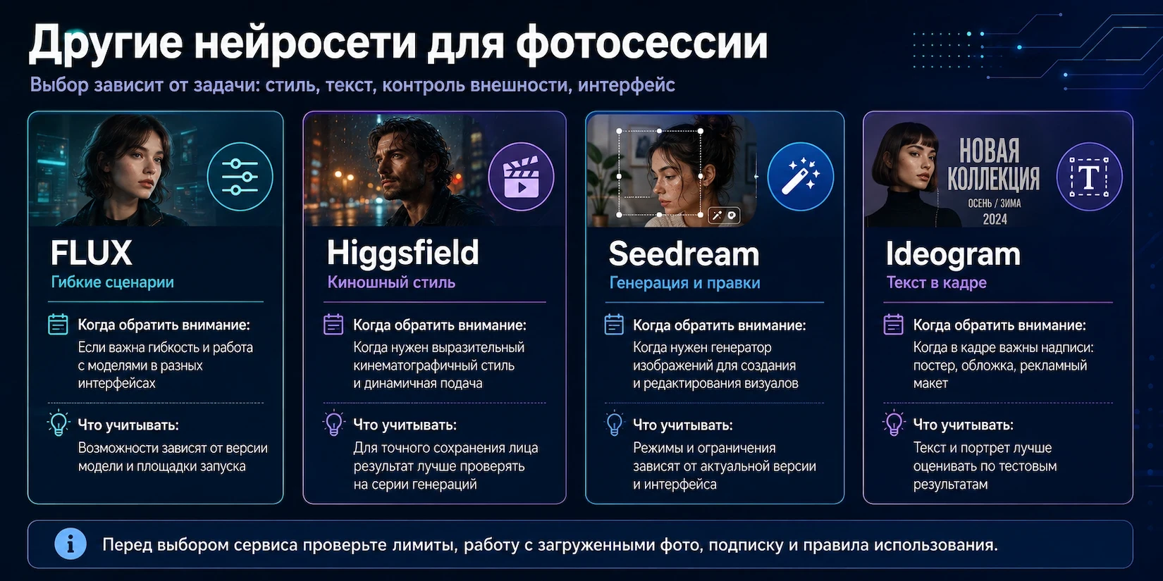 Сравнение нейросетей для фотосессии