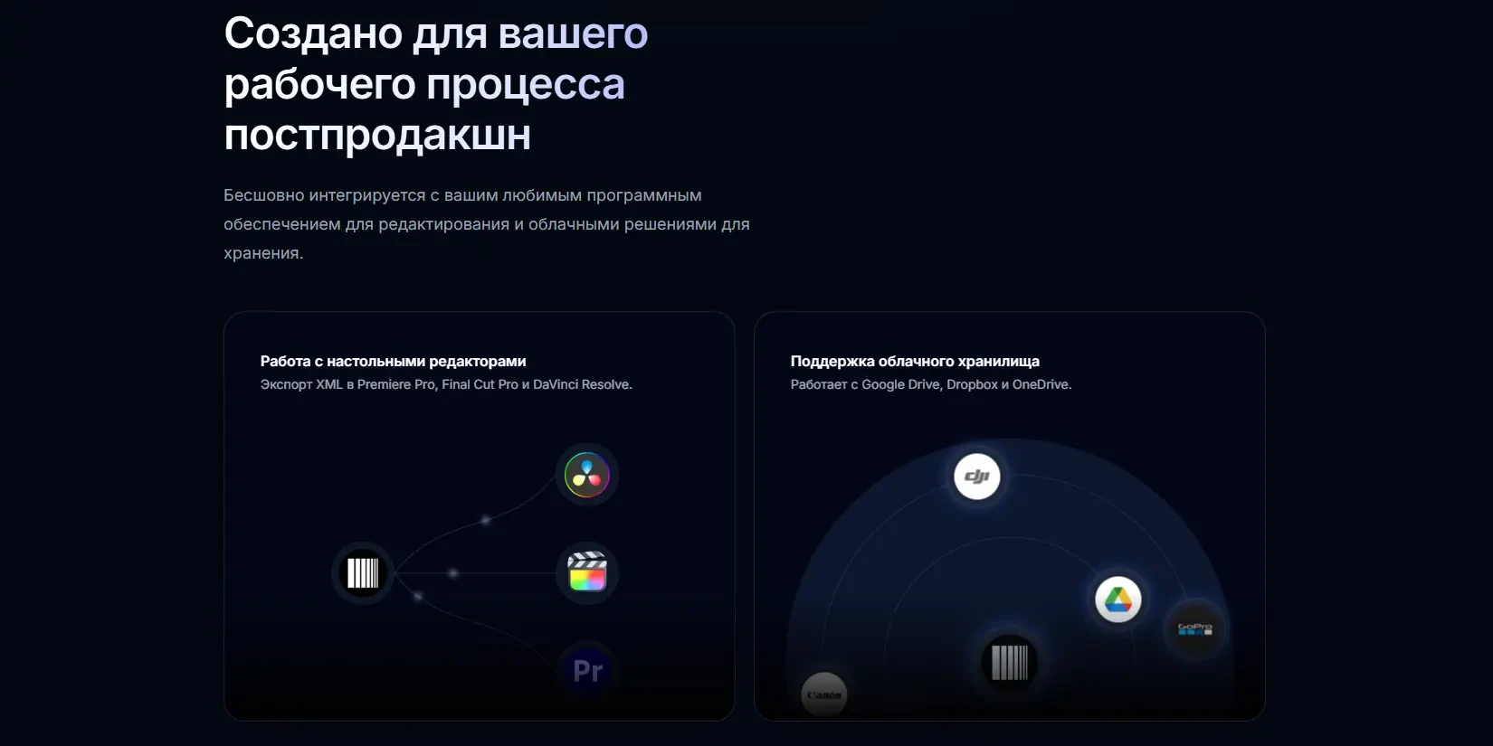 интеграция с профессиональными редакторами