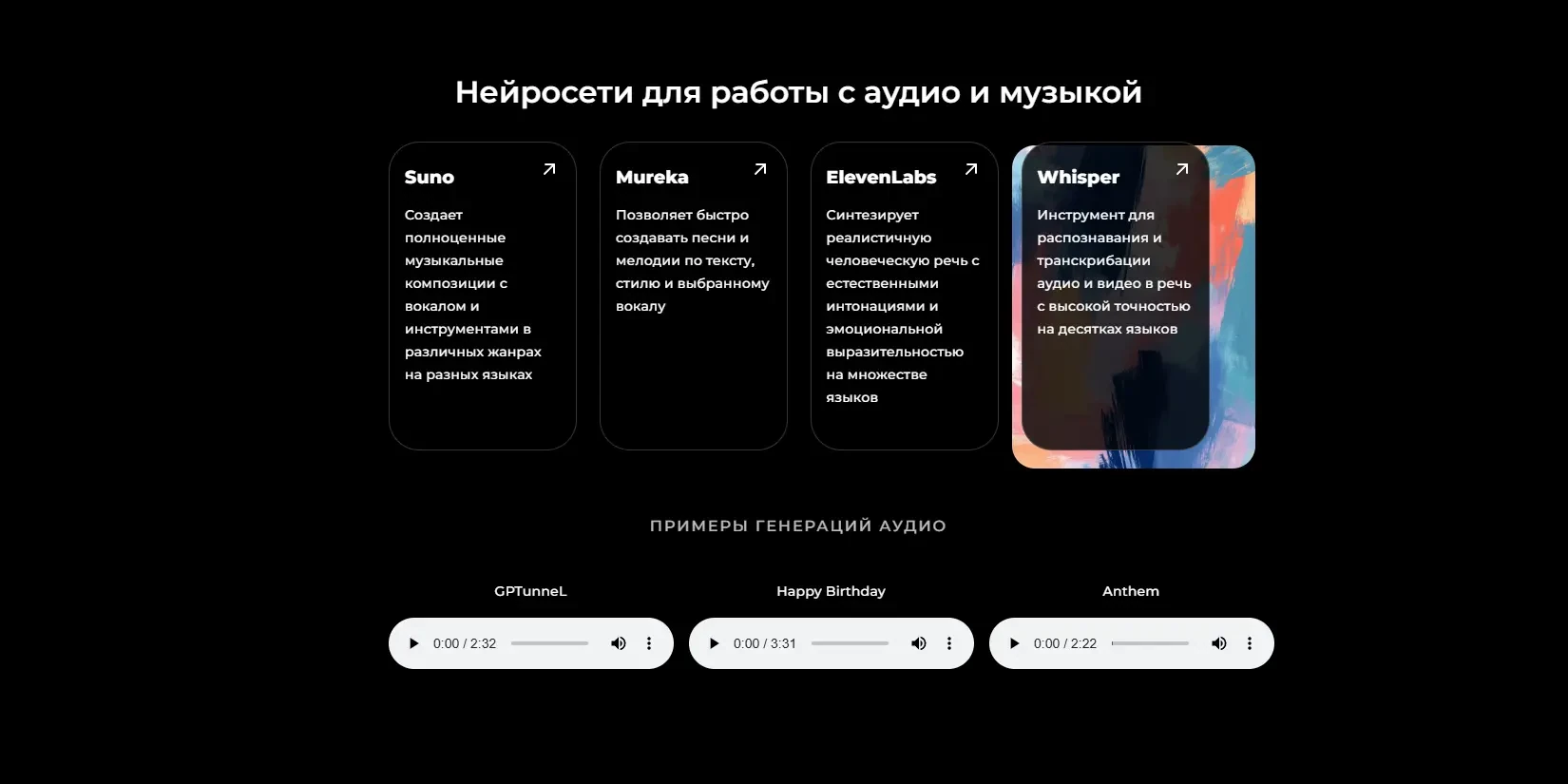работа с аудио и музыкой