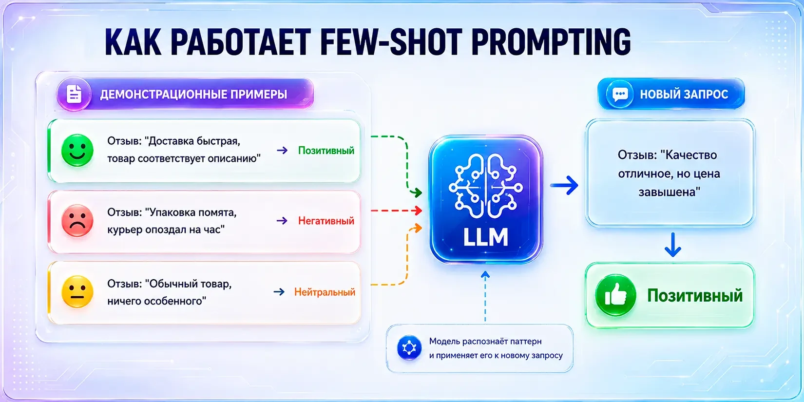 принцип работы Few-shot prompting