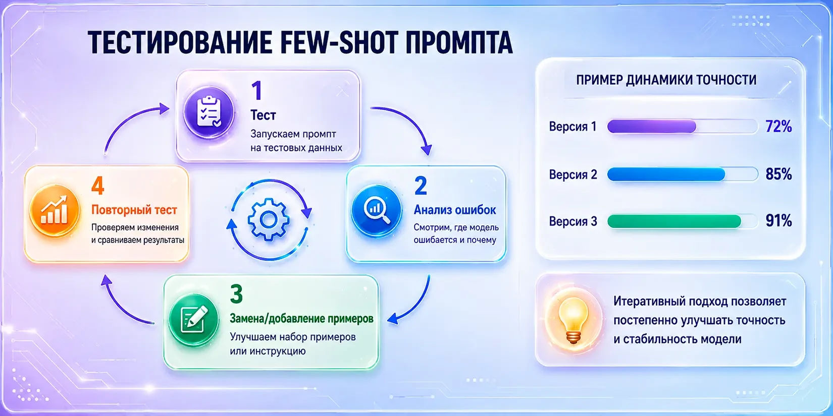 как тестировать Few-shot промпт