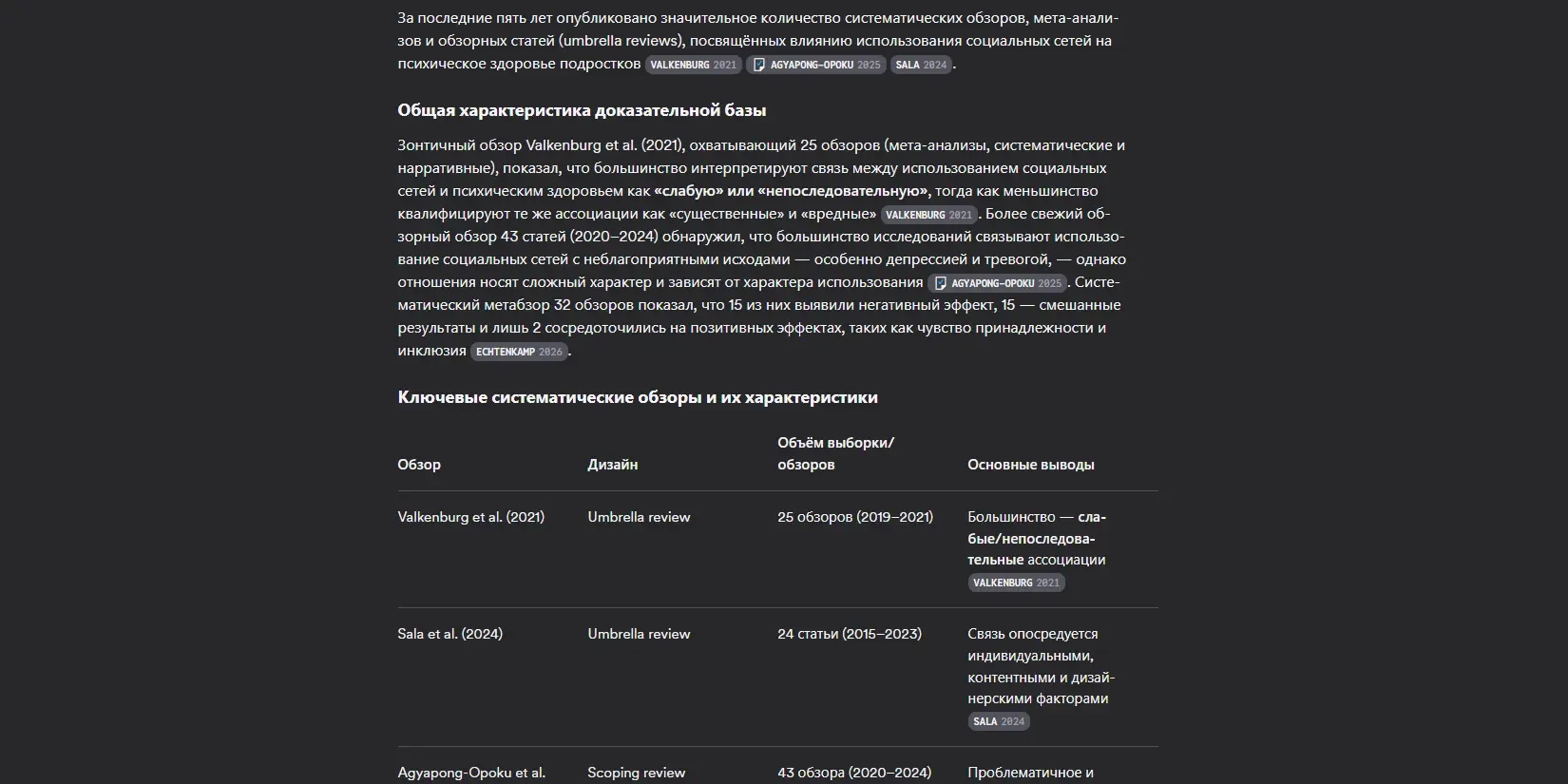 обзоры с систематической методологией