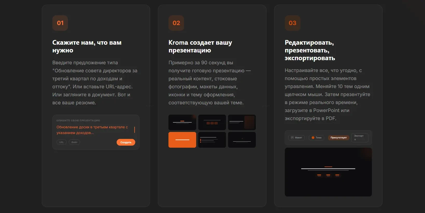 шаги к созданию презентаций
