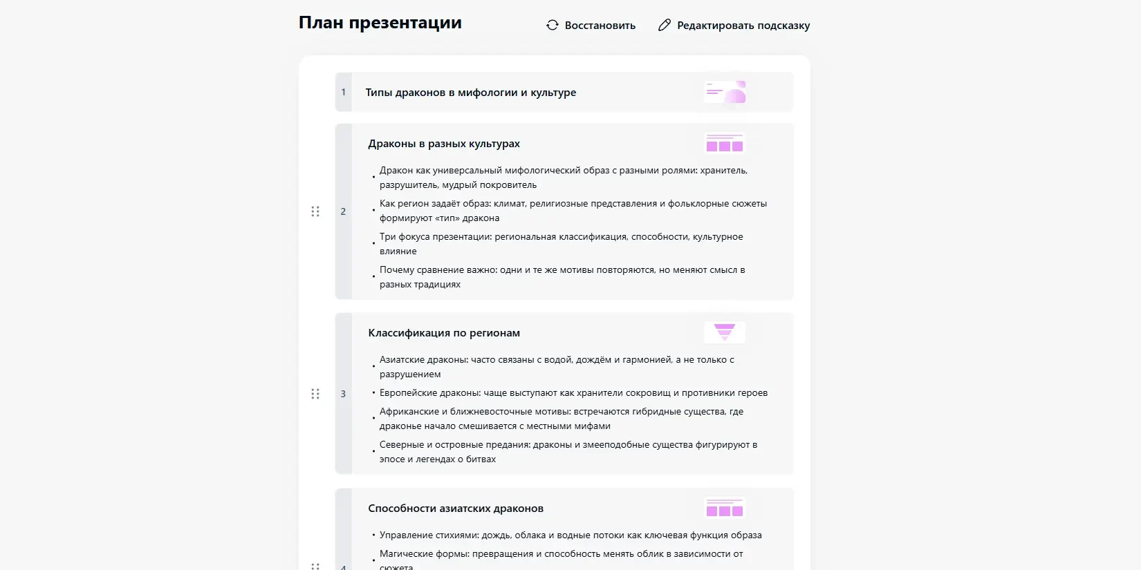 структурированные слайды